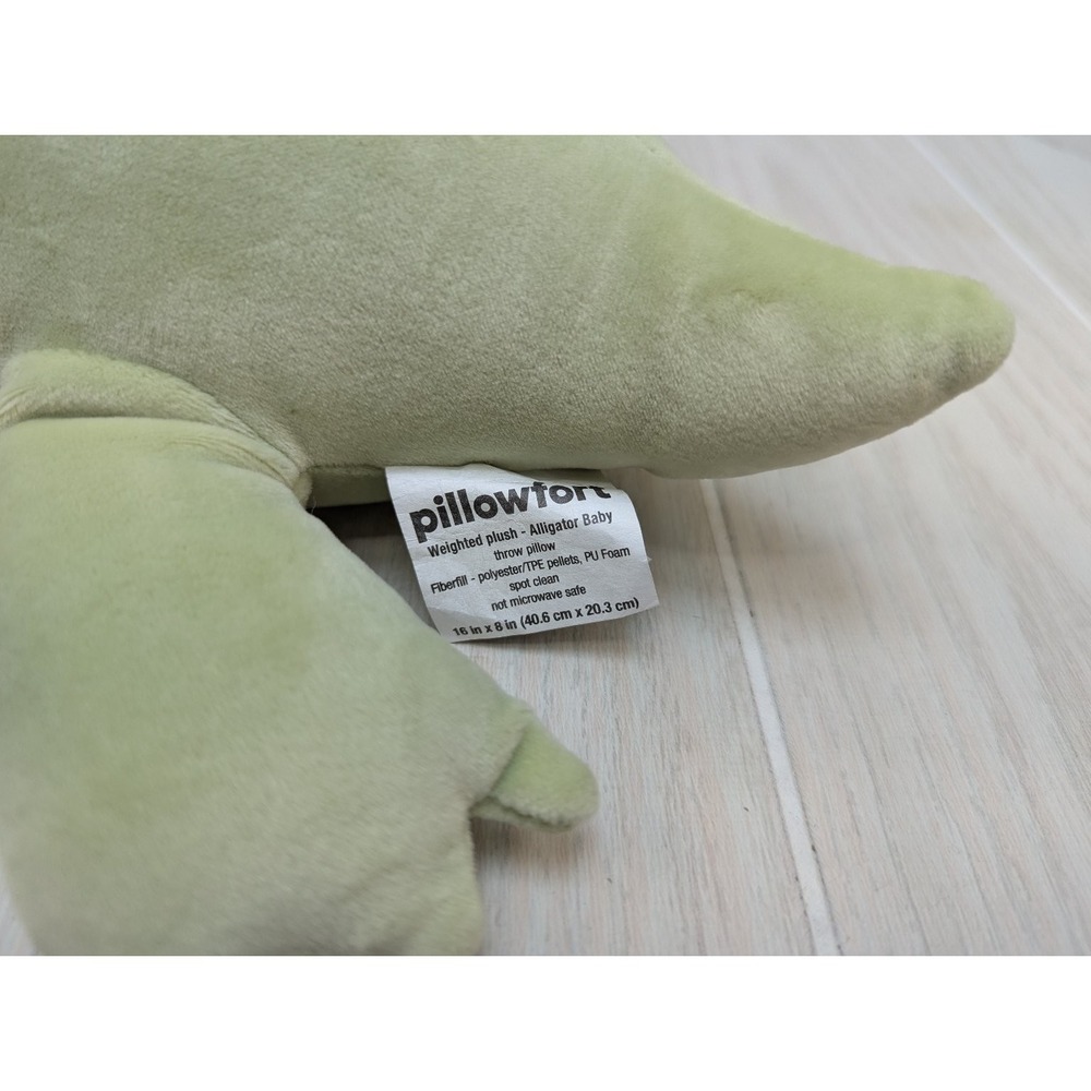 Pillowfort Alligator Baby Weighted Plush Throw Pillow Soft Green 16" Crocodile - Picture 4 of 7